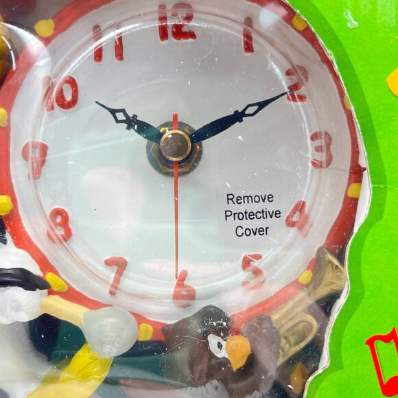 Looney Tunes FOGHORN LEGHORN & HENERY HAWK Rooster Figurine Quartz Clock RARE - Picture 4 of 11